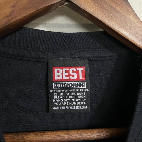 Breezy Excursion Mens Black NWOT Dwight Clark 49ers Rest In Paradise Shirt Small - Picture 2 of 5